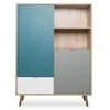 Image de Buffet haut - chêne Sonoma, blanc, gris et bleu - 103 x 40 x 139 cm