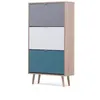 Image de CUBA Meuble a chaussures 18 paires - Décor Chene sonoma et gris clair - L 70 x P 24 x H 127 cm