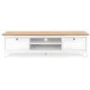 Image de Meuble TV et commode au design rustique épuré en chêne blanc 160cm Kapis
