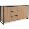 Image de DENVER Buffet 3 portes 3 tiroirs - Decor chene artisan / Anthracite - L 160 x P 40 x H 88 cm