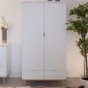 Image de Armoire 2 portes 2 tiroirs 90x55x180 cm blanc - GOTHY