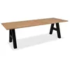 Image de Table a manger GRANADA extensible - Style Industriel - 6/10 personnes - 2 rallonges 40 cm - L 157/197 x P 90 x H 75 cm