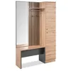 Image de Vestiaire avec miroir - MEDAN 42B - Anthracite / Chene artisan - 122 x 190 x 37 cm