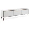 Image de Meuble TV 3 abattants 175x38x50 cm blanc et chêne - AROUY