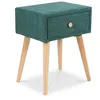 Image de Table de chevet avec tiroir en tissu turquoise