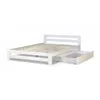 Image de Lit Double en Bois Blanc 140x200 avec tiroir de lit et sommier a lattes