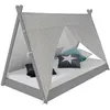 Image de Lit Tipi Enfant 90x200 Tissu gris étoilé