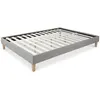 Image de Lit Futon Double 180 x 200 Tissu Gris