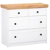 Image de Commode Chêne Blanc en Bois Massif avec 4 Tiroirs Sideboard 92,3 x 82 x 41,8 cm