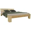 Image de Lit double 140x200 marron matelas et sommier à lattes