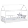 Image de Lit D'Enfant 90x200 cm Lit Cabane Montessori avec Barriere