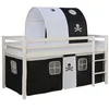 Image de Lit mezzanine 90x200 avec sommier noir pirates