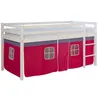 Image de Lit mi-hauteur avec rideaux - rose