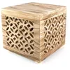 Image de Table de chevet bois cube nature