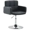 Image de Fauteuil lounge Los Angeles similicuir avec piètement tulipe en métal chromé - Siège Noir