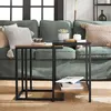 Image de SoBuy FBT99-F Lot de 2 Tables Basses Gigognes pour Salon, Tables Carrée en Bois et Verre