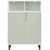 Image de SoBuy Meuble de Salle de Bain avec Compartiment Ouvert et Portes Grises 60x30x87 cm
