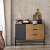 Image de SoBuy HFSB02-SCH Buffet Bas, Commode Armoire de Rangement, Buffet Bahut pour Cuisine Salle à Manger Salon Entrée avec Placard, 1 Porte et 3 Tiroirs