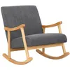Image de Chaise a bascule Morelia en tissu , Gris clair