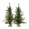 Image de Lot de 2 sapins décoratifs Bohicon, vert/marron (32 x 32 x 70cm)