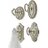 Image de Lot de 4 patères Codrington, argenté vieilli (6 x 6.5 x 11cm)
