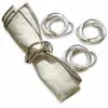 Image de Lot de 4 ronds de serviettes Limche, argenté (1.5cm)