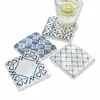Image de Lot de 4 dessous de verres Sliwa, blanc/bleu (10.5 x 10.5 x 1cm)