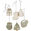 Image de Lot de 6 décorations à suspendre Cookeville, gris/blanc (1 x 8 x 9cm)