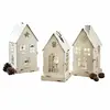 Image de Lot de 3 lanternes LED Village, blanc (14 x 14 x 28cm)