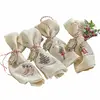 Image de Lot de 4 serviettes Merry & Bright, blanc/rouge (40 x 40cm)