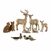 Image de Lot de 11 animaux de la forêt Pluvet, marron (8 x 20 x 14.5cm)