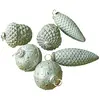 Image de Lot de 6 décorations de Noël Quirat, vert/couleur argent (4.5 x 13cm)