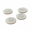 Image de Lot de 4 dessous de verres Kimbar, blanc vieilli (1cm)