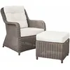 Image de Fauteuil avec pouf Bromyard, gris (139 x 74 x 93cm)