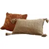 Image de Lot de 2 housses de coussins Mindy, orange/beige (50 x 50cm)