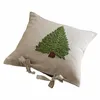 Image de Housse de coussin Amuré, lin/vert (50 x 50cm)