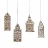 Image de Lot de 4 décorations à suspendre Gabin, marron/blanc (1 x 5 x 12cm)