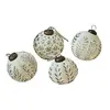 Image de Lot de 4 boules de Noël Consac, blanc/argenté (11cm)