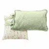 Image de Lot de 2 housses de coussins Lentilly, vert/blanc (50 x 50cm)