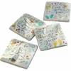 Image de Lot de 4 dessous de verres Happy, multicolore (10.5 x 10.5 x 1cm)