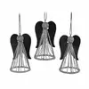 Image de Lot de 3 anges Zerelle, noir vieilli/argenté (7.5 x 8 x 13.5cm)