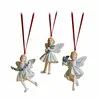 Image de Lot de 3 décorations à suspendre Solenisse, blanc/rouge/vert (6.5 x 3.5 x 11cm)