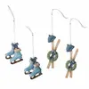 Image de Lot de 4 décorations à suspendre Papeta, bleu (7 x 4 x 9cm)