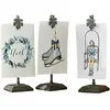 Image de Lot de 3 images avec support Herveline, gris/bleu/blanc (6.5 x 10.5 x 22cm)