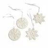 Image de Lot de 4 décorations à suspendre Jorval, blanc (1 x 8.5 x 8.5cm)