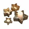 Image de Lot de 4 photophores Thervel, doré vieilli/gris (16.5 x 17 x 5cm)