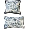 Image de Lot de 2 housses de coussin Miretique, bleu/blanc (40 x 40cm)