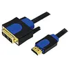 Image de LogiLink HDMI (Typ A)   DVI (3 m), Câble vidéo, Bleu, Noir