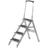 Image de kaiserkraft, Échelle, Escalier pliable en aluminium (Marchepied pliant, 143 cm)