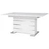 Image de MANTOVA Table extensible extensible 6 a 8 personnes style contemporain blanc et alu - L 160 a 200 cm